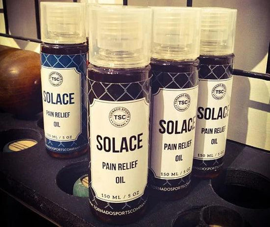 Pain Relief Oil bottles which has Soothing relief for Sportsmen Cricket players knee pain issues