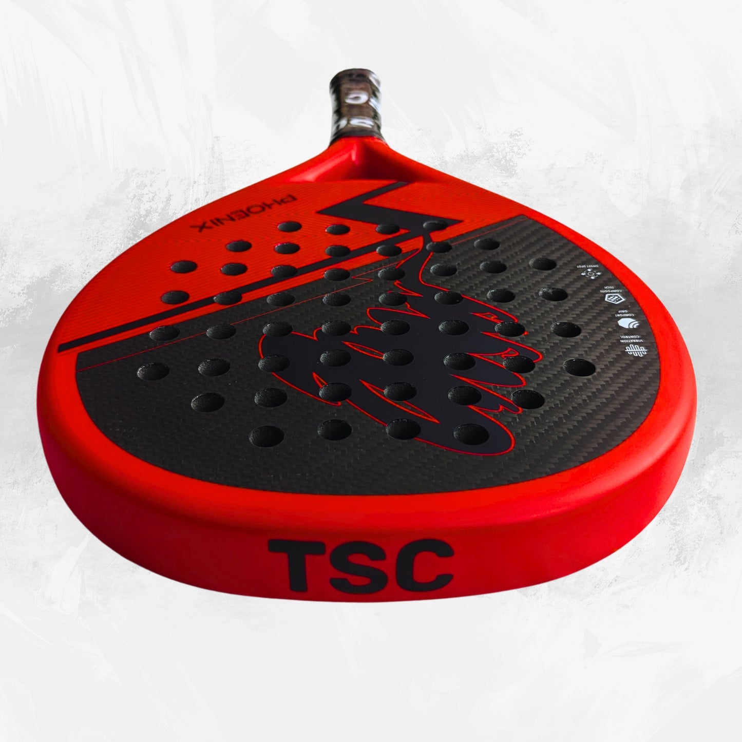 Padel tennis racket red color front view