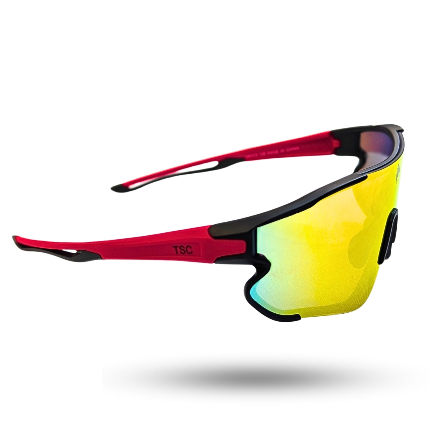 Side view cricket sunglasses red color shades sportsmen Padel tennis stuff