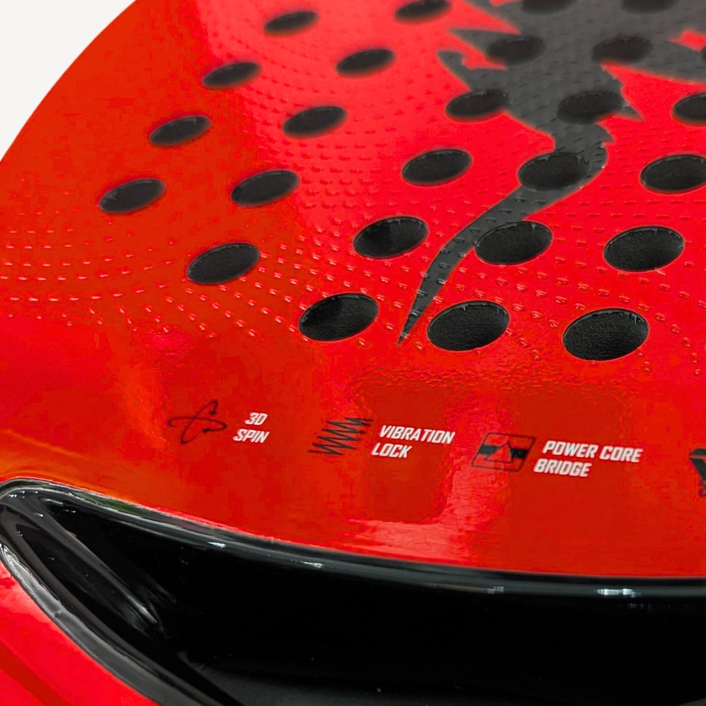 close up of red padel racket