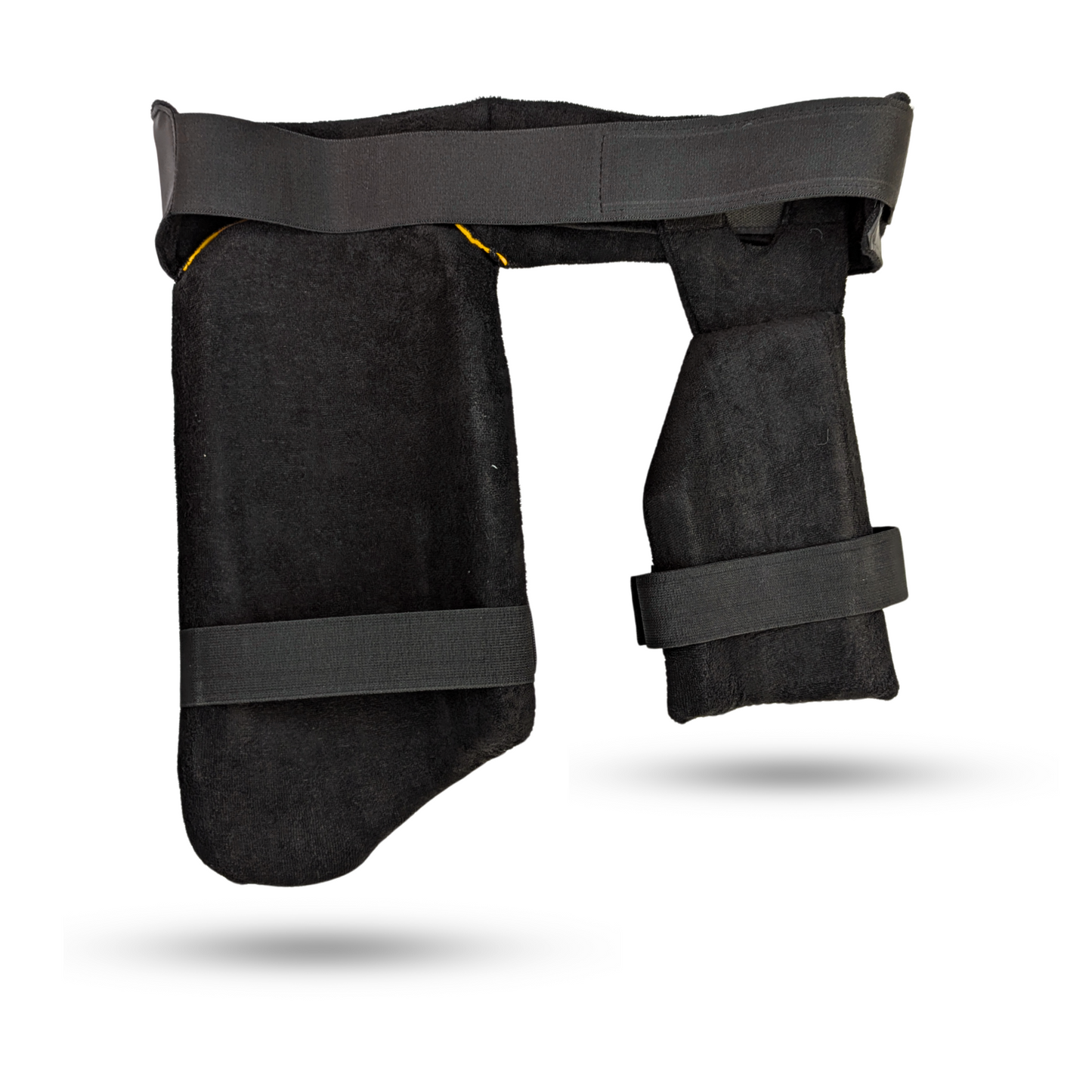 Black cricket thigh guard backside