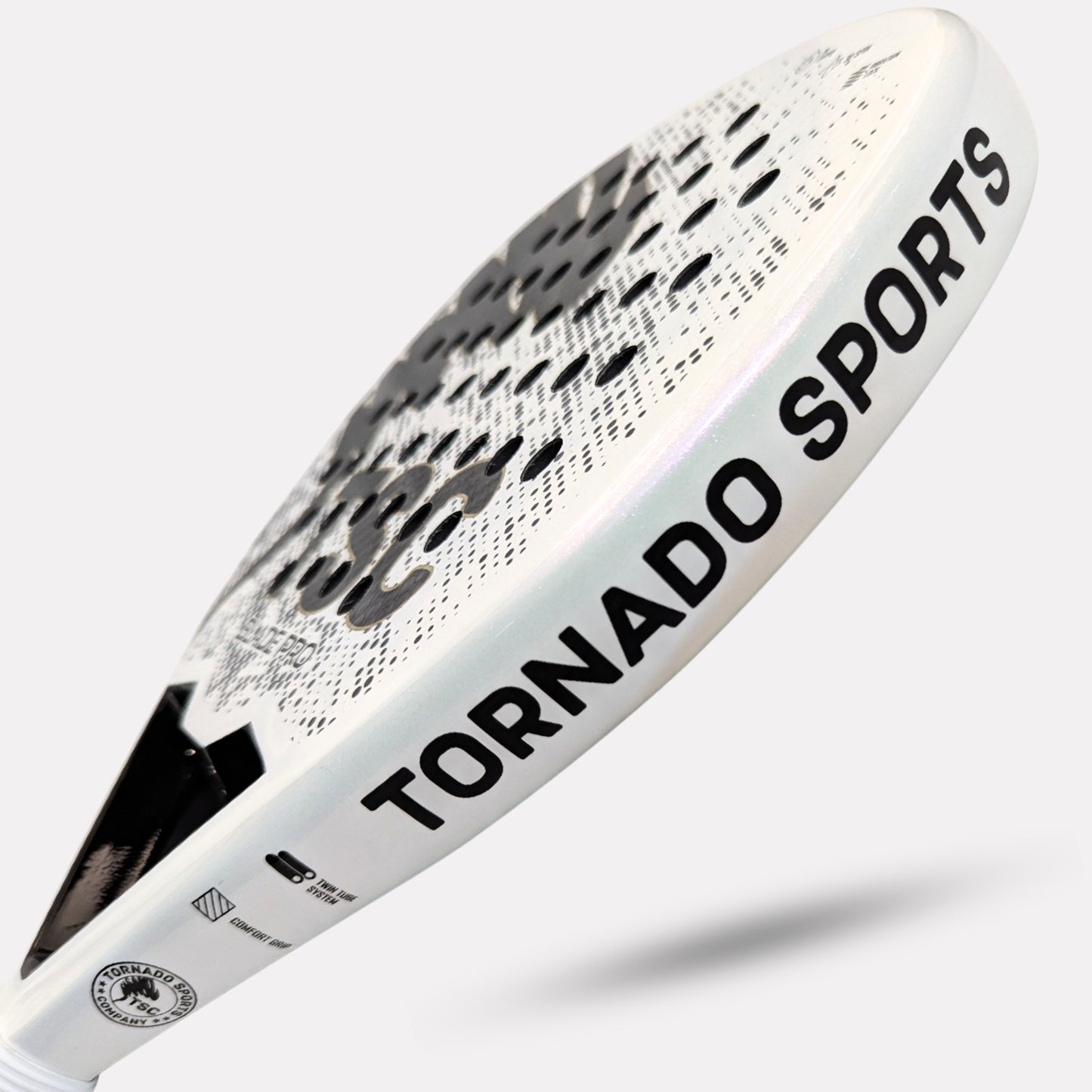 white padel racket side view