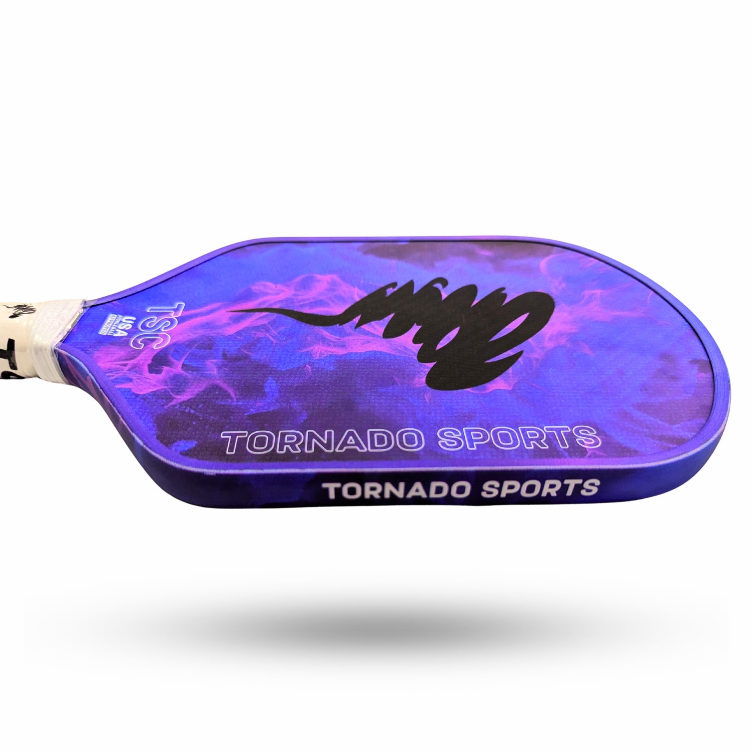 Close-up of 3K Carbon fiber weave on Tornado Pickleball Paddle – durable surface for spin and precision shots.