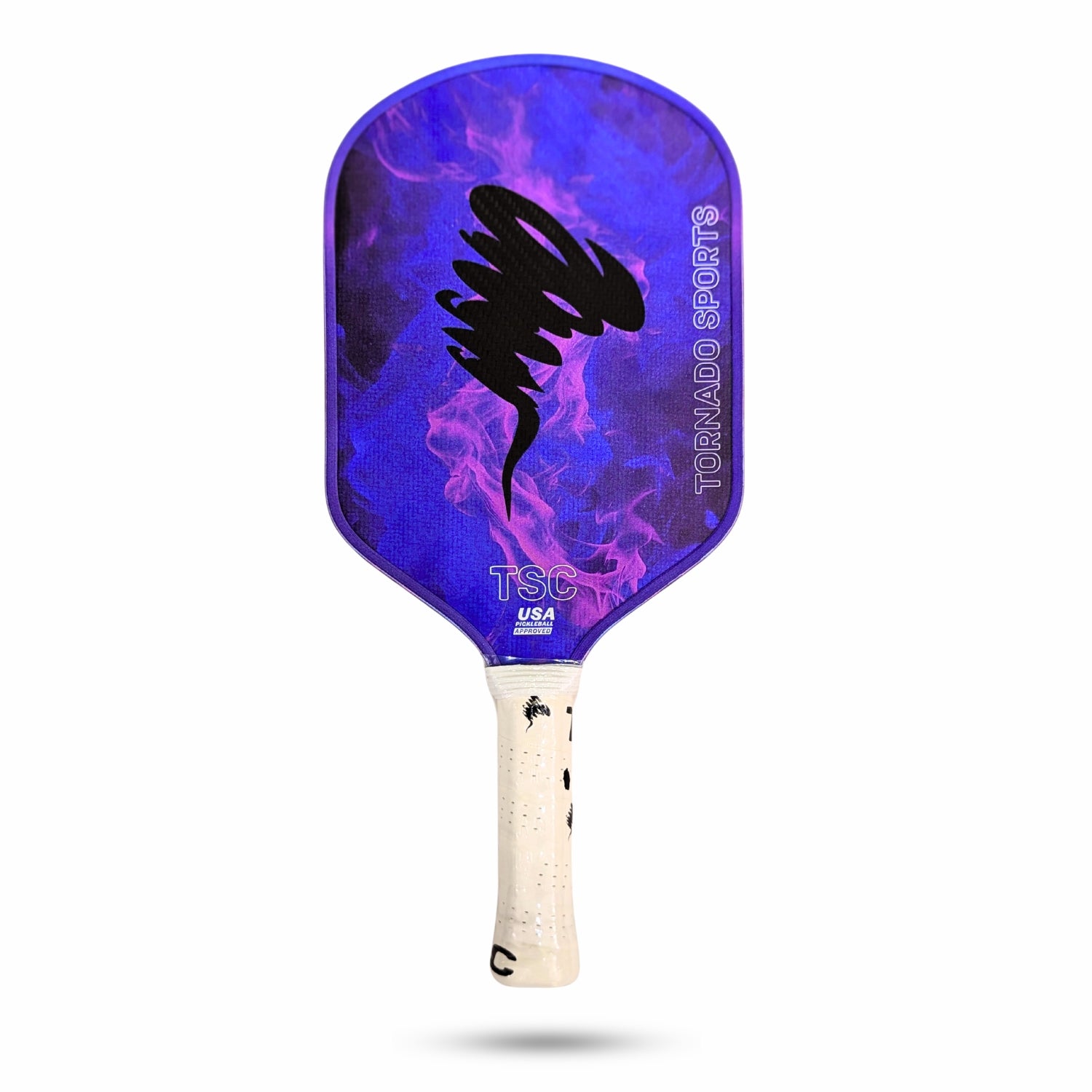 Tornado 3K Carbon Pickleball Paddle front view – USA Pickleball Approved, premium carbon fiber design for pro players.