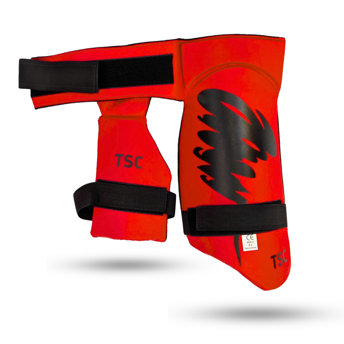 Red cricket thigh guard
