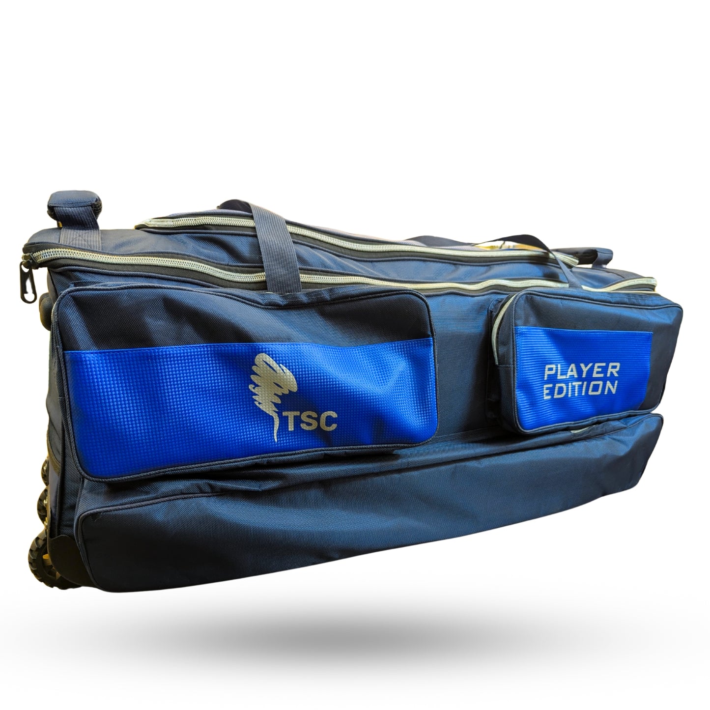 Premium cricket gear bag with dual bat sleeves and rugged exterior design