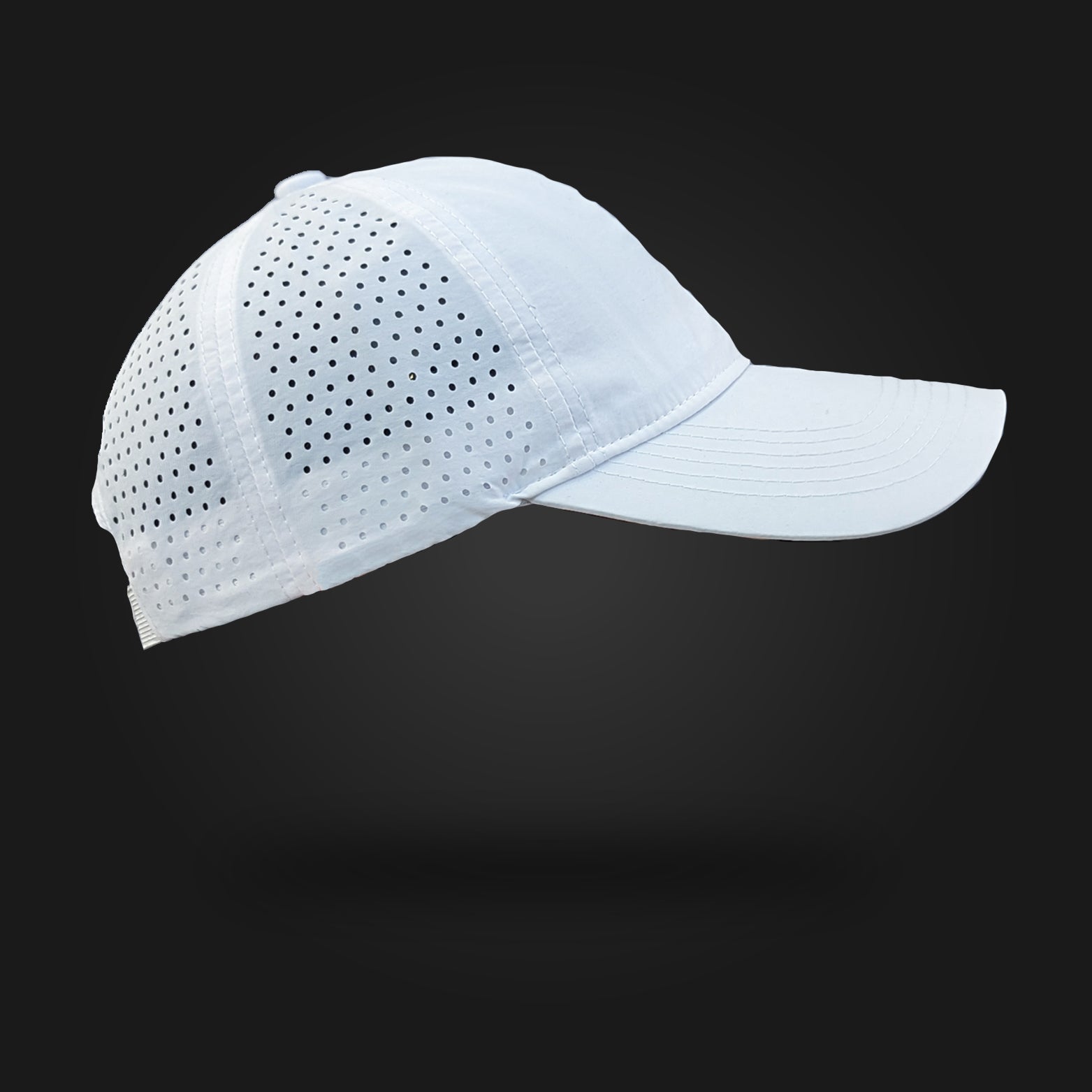 Sports Cap White and Black TSC Flex Fit Laser Cut Mesh