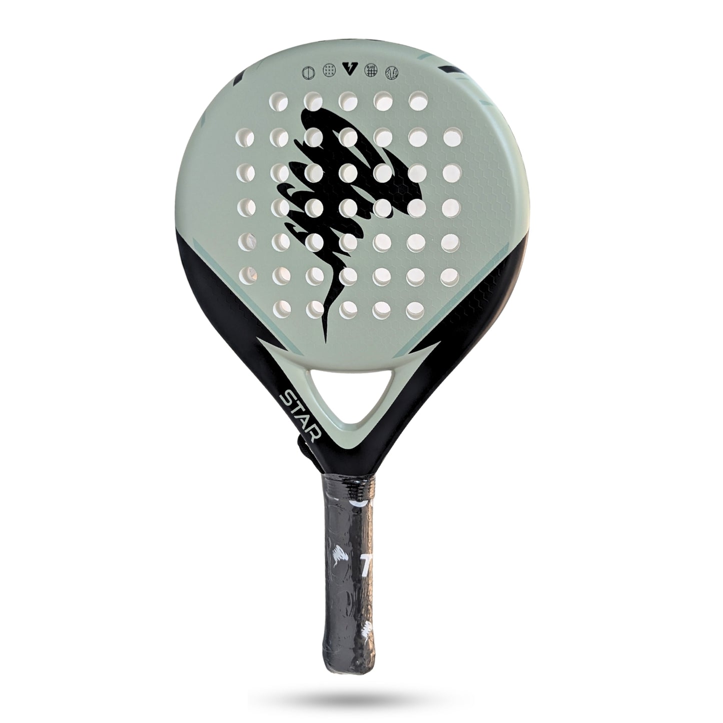 Kids padel racket with center sweet spot and Smart Holes Curve for better accuracy and control.