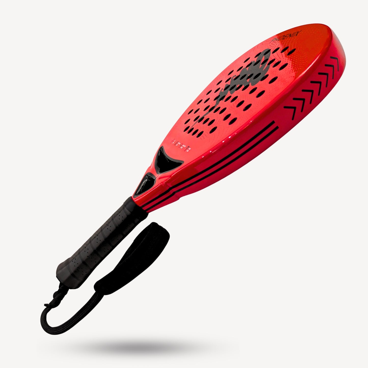 Side image of best padel racket red color paddle racket in the world .