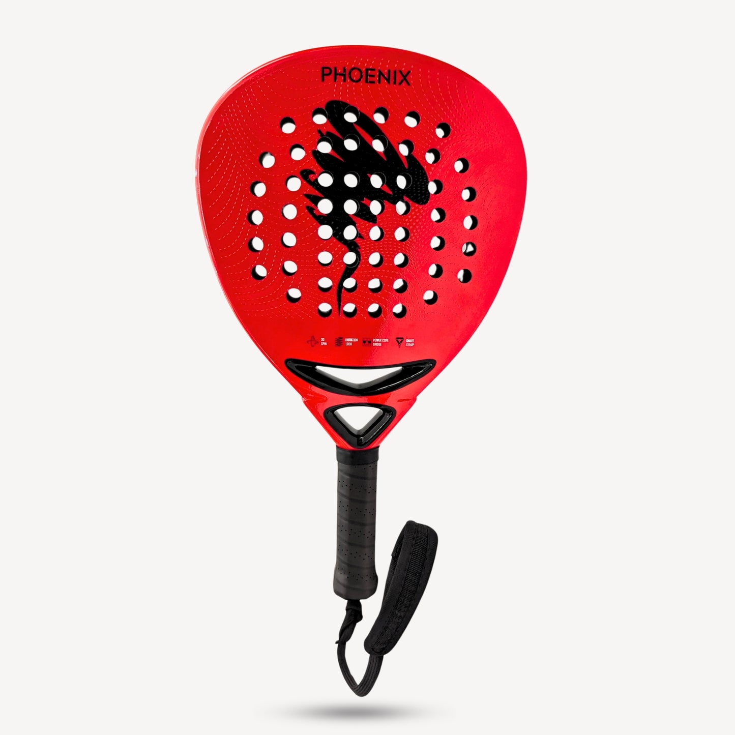 Red paddle padel racket with black handle and  best padel racket in the world . padel in pakistan and spain 