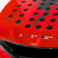 close up of red padel racket 
