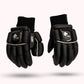 Black Python cricket gloves with silver branding