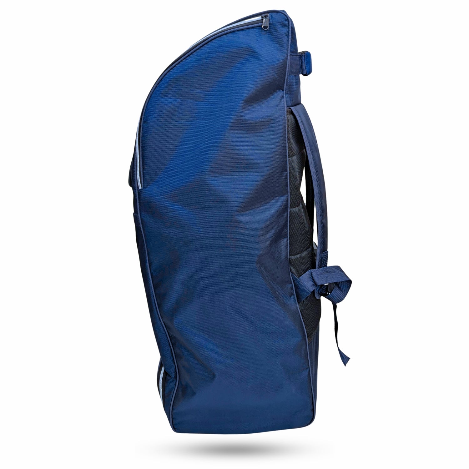 Cricket duffle bag right side view featuring reinforced polyester body and zipper access