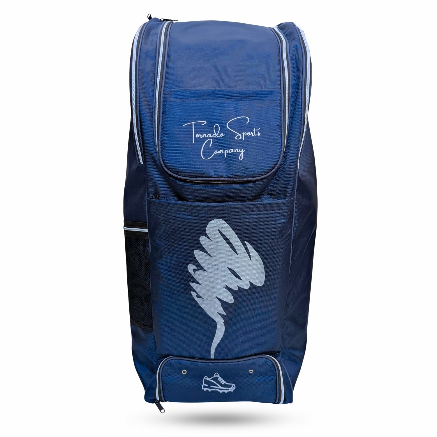 TSC Thunder cricket duffle bag front view with shoe compartment and large storage panel