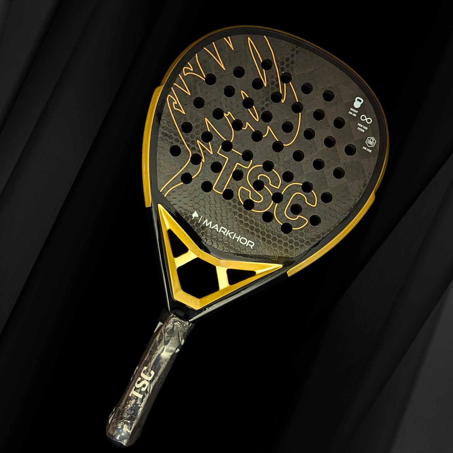 Golden carbon fibre padel racket 18k