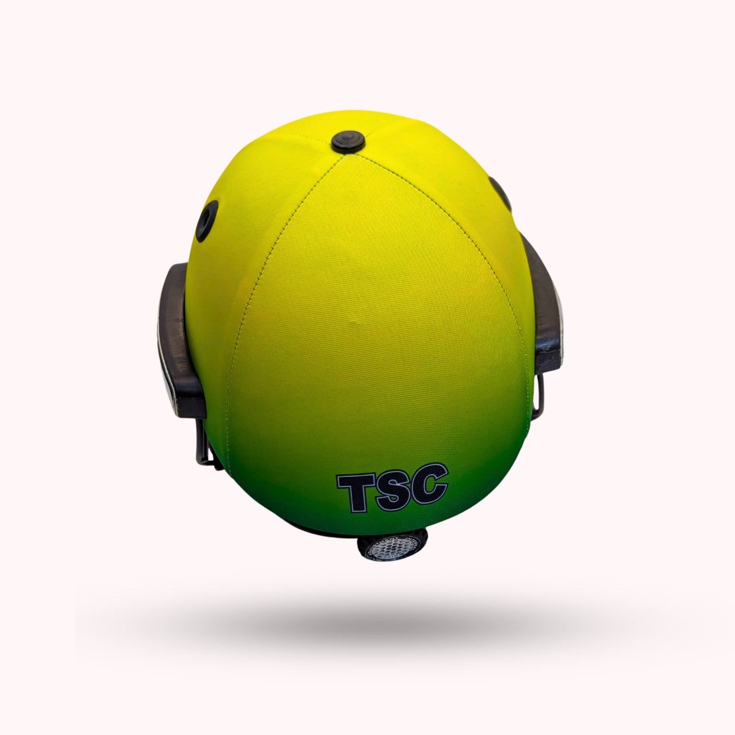 lime green cricket helmet back side