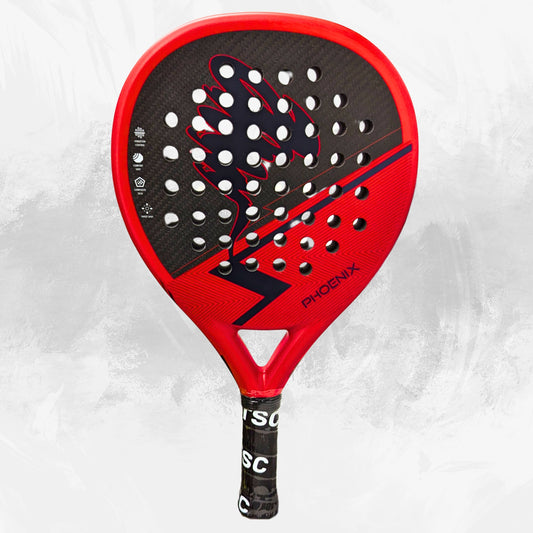 Red padel racket tornado nox or adidas padel shape front view