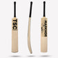 Two cricket bats with 'TSC' and 'Markhor' branding on a white background tapeball coconut wood cricket bat best in the world and in pakistan and india 
