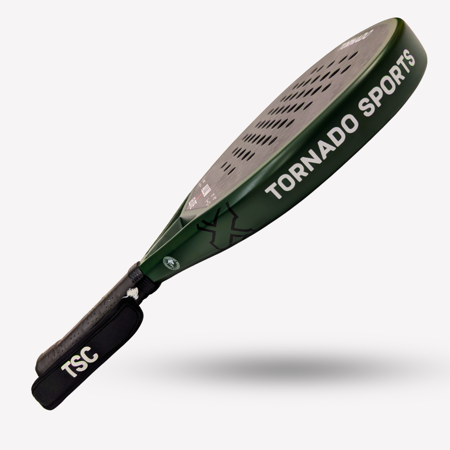 Paddle tennis with 'Tornado Sports' branding on a white background best padel racket