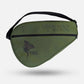An olive green fanny pack with a black strap and black zipper, featuring the 'TORNADO sports Company' and 'TSC' logos on the front, shown against a light gray background. padel tennis racket cover