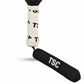 A paddle racket grip cover set by TSC, featuring a white perforated grip cover with black TSC lettering and a black foam putter cover with white TSC lettering, shown against a white background. padel racket top quality