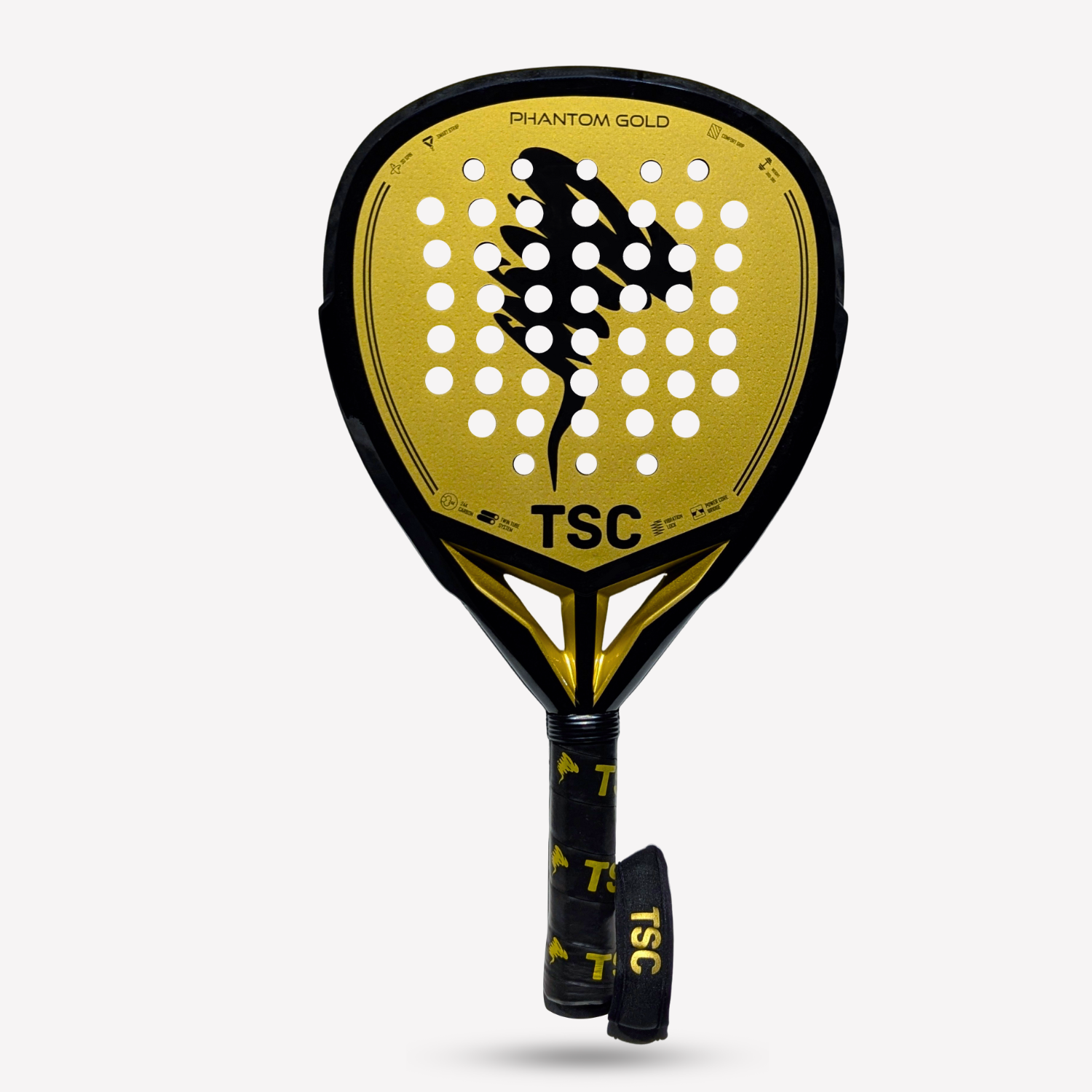 Padel Gold Racket Phantom Gold Edition - 24k carbon – Extreme Power Padel Racket – TSC