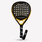 Power padel tennis racket front view black and golden world`s best padel tennis racket