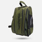 Tornado Padel Bag 2026 Matt Green with insulated racket compartments, shoe storage, backpack straps, and court hanging hook.