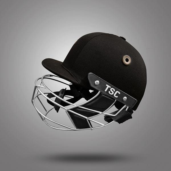 Black cricket helmet fiber glass shell cricket helmet